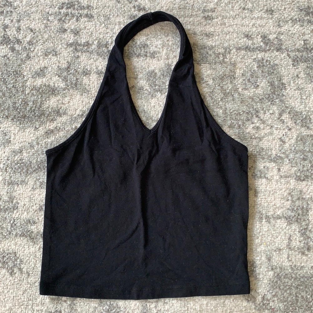Black Crop Halter